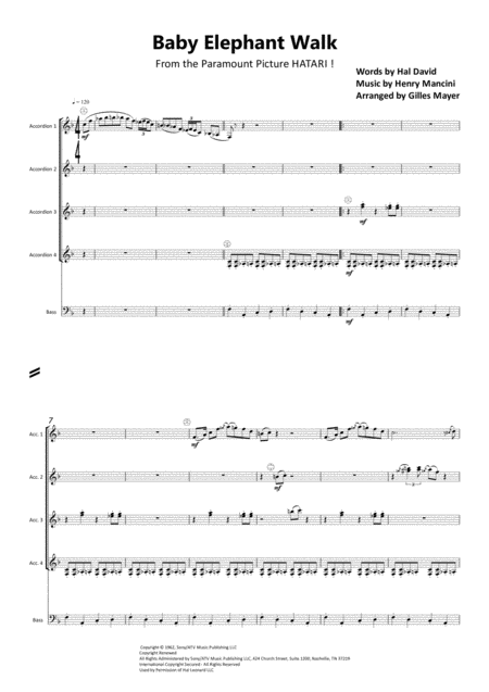 Baby Elephant Walk Accordion Orchestra Page 2