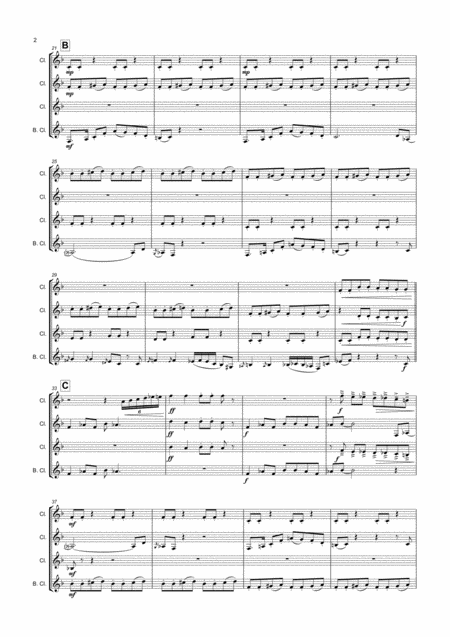 Baby Elephant Walk Henry Mancini Clarinet Quartet Page 2