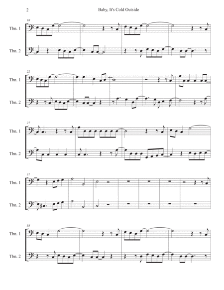 Baby Its Cold Outside Easy Key Of C Trombone Duet Page 2