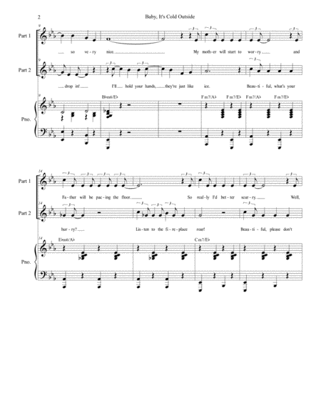 Baby Its Cold Outside For 2 Part Choir Page 2