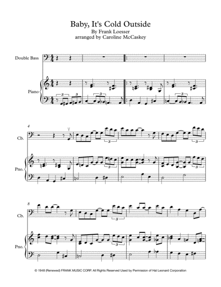 Baby Its Cold Outside Intermediate Double Bass Solo With Piano Accompaniment Page 2