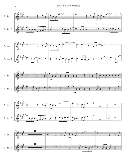 Baby Its Cold Outside Original Key Alto Sax Duet Page 2