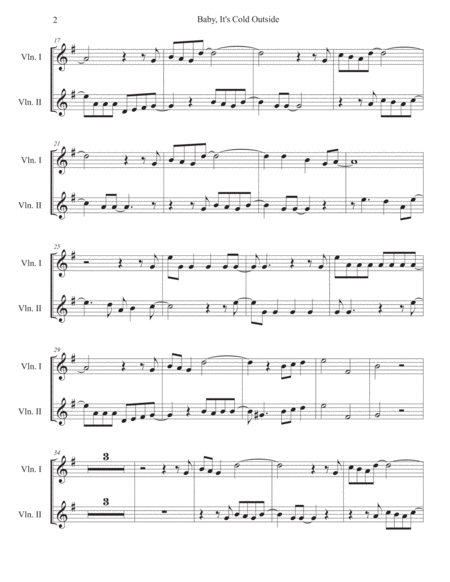 Baby Its Cold Outside Violin Duet Page 2