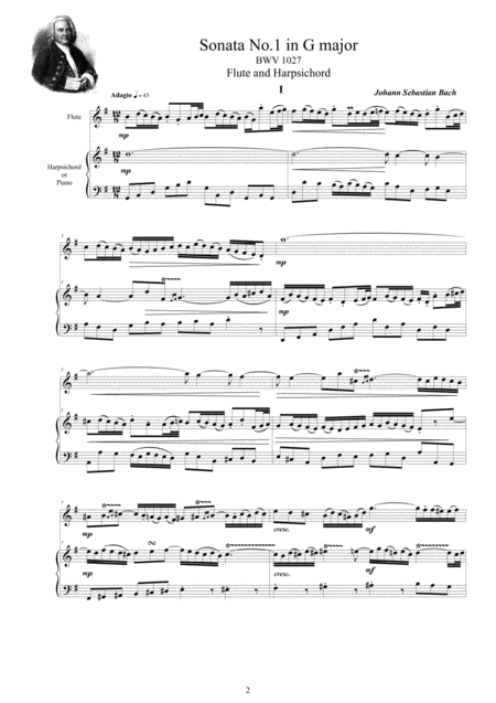 Bach 3 Sonatas For Flute And Harpsichord Or Piano Page 2