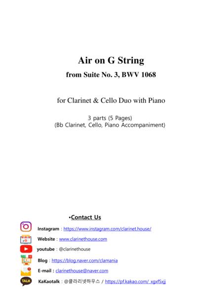 Bach Air On The G String For Piano Trio Clarinet In Bb Cello Page 2