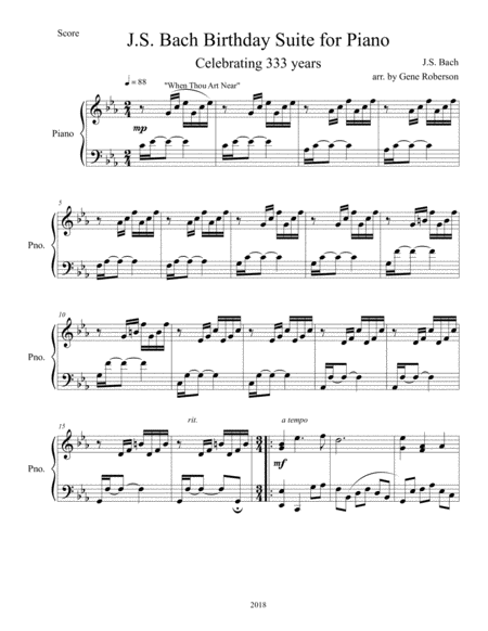 Bach Birthday Suite For Piano Solo 333rd Birthday Of Js Bach Page 2