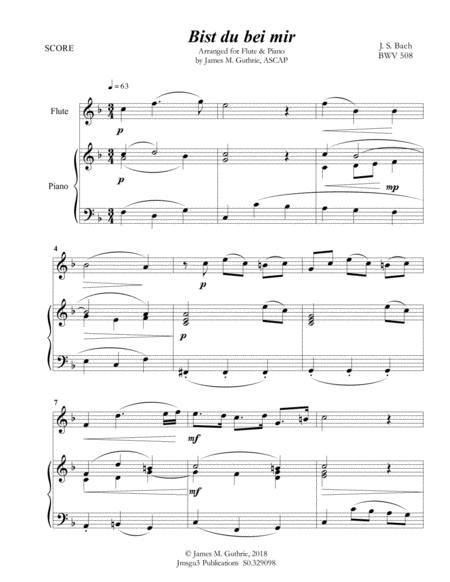 Bach Bist Du Bei Mir Bwv 508 For Flute Piano Page 2