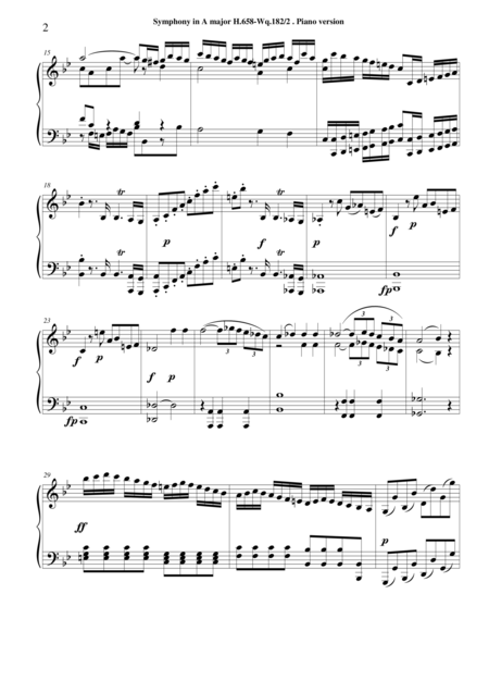 Bach C P E Symphony No 2 In B Flat Major Piano Version Page 2