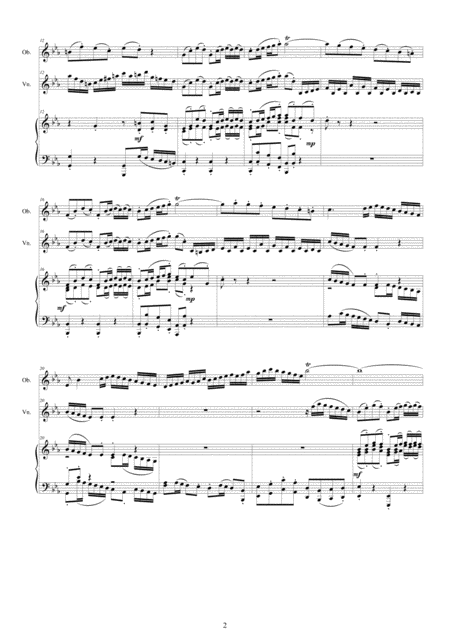 Bach Double Concerto In C Minor Bwv1060r For Oboe Violin And Piano Page 2