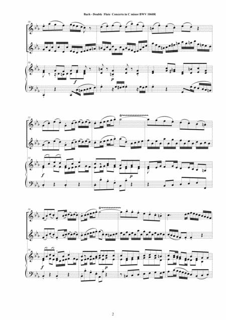 Bach Double Flute Concerto In C Minor Bwv1060r For Two Flutes And Cembalo Or Piano Page 2