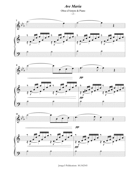 Bach Gounod Ave Maria For Oboe D Amore Piano Page 2