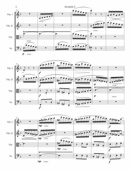 Bach Invention 4 For String Quartet Page 2