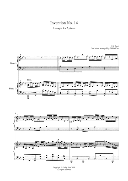 Bach Invention No 14 For 2 Pianos Page 2