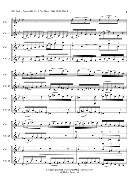 Bach Js Siciliano For Two Violins Page 2