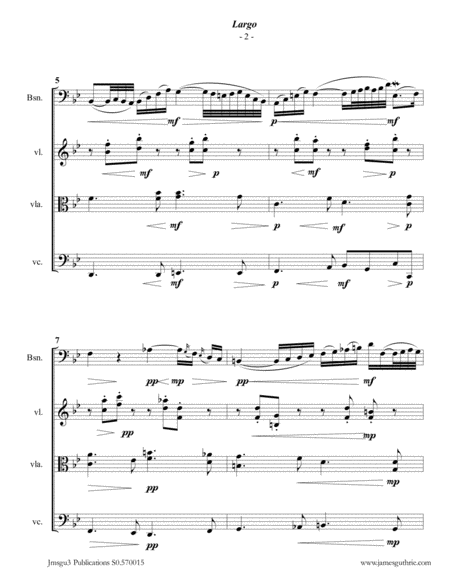 Bach Largo From Concerto Bwv 1056 For Bassoon String Trio Page 2