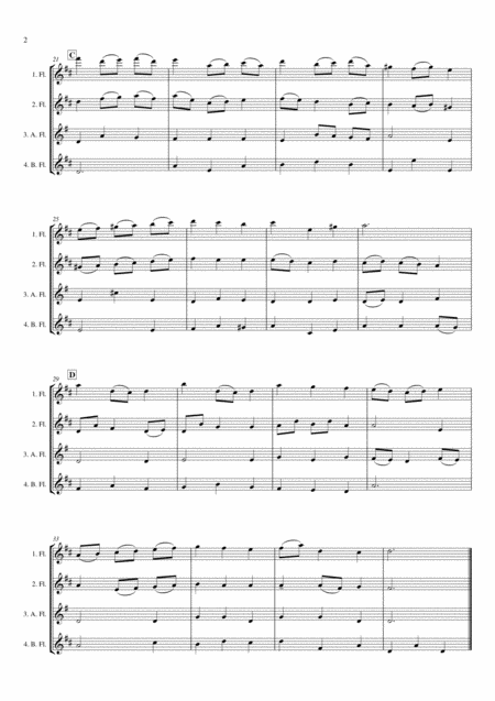 Bach Menuet Flute Quartet Easy Page 2