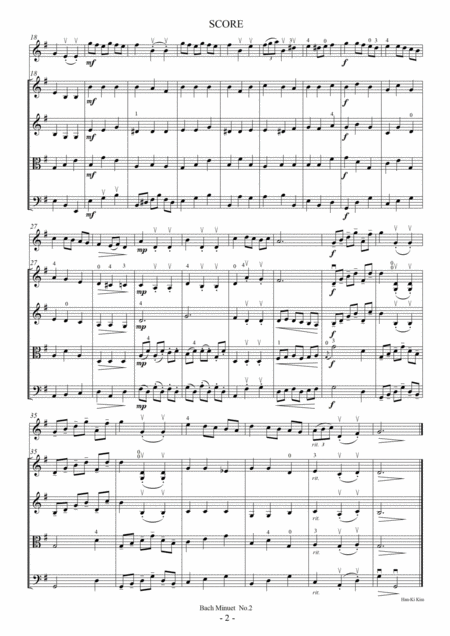 Bach Minuet No 2 For Solo Vn And Strings Page 2