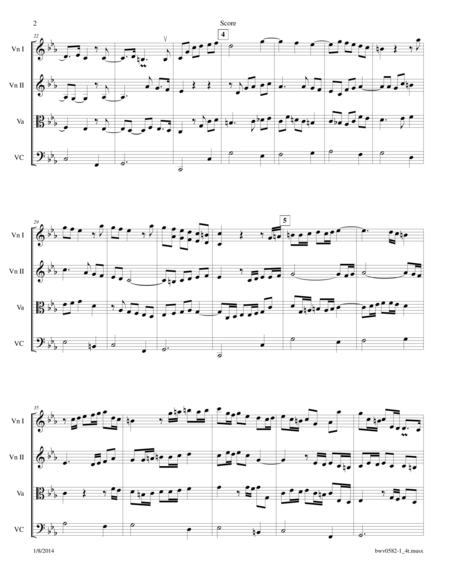 Bach Passacaglia In C Bwv 582 Transcribed For String Quartet Page 2