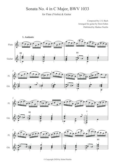 Bach Sonata Bwv 1033 For Flute Guitar Page 2