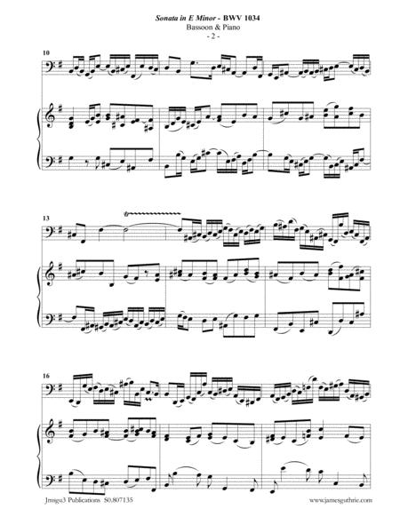 Bach Sonata Bwv 1034 For Bassoon Piano Page 2