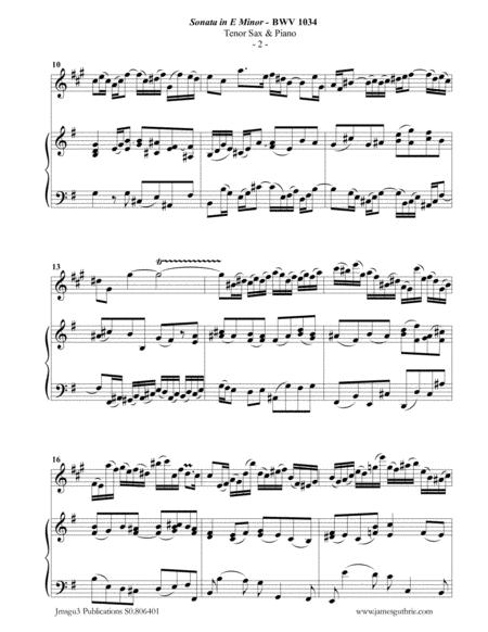 Bach Sonata Bwv 1034 For Tenor Sax Piano Page 2