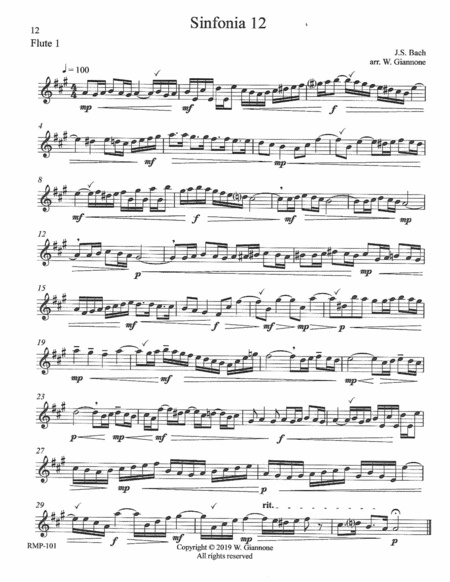 Bach Three Part Invention 12 For 3 Flutes Page 2