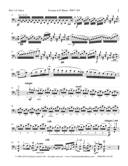 Bach Toccata In D Minor Bwv 565 Solo Cello Viola Or Violin Page 2