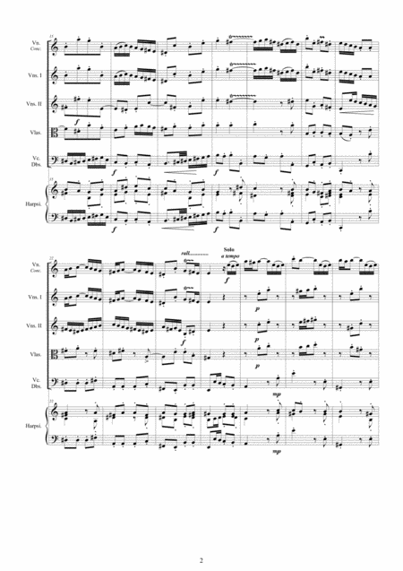 Bach Violin Concerto In A Minor Bwv 1041 For Violin Strings And Harpsichord Page 2