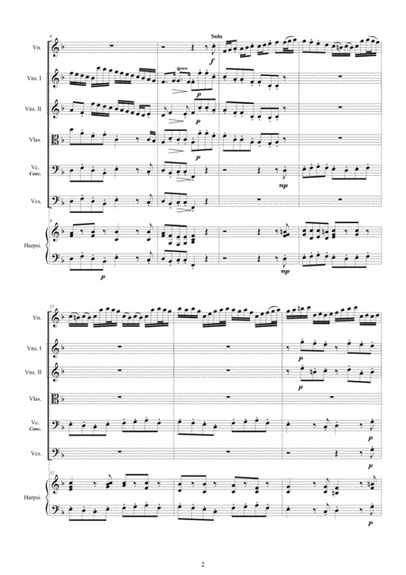 Bach Violin Concerto In F Major Bwv1053 For Violin Cello Strings And Harpsichord Page 2