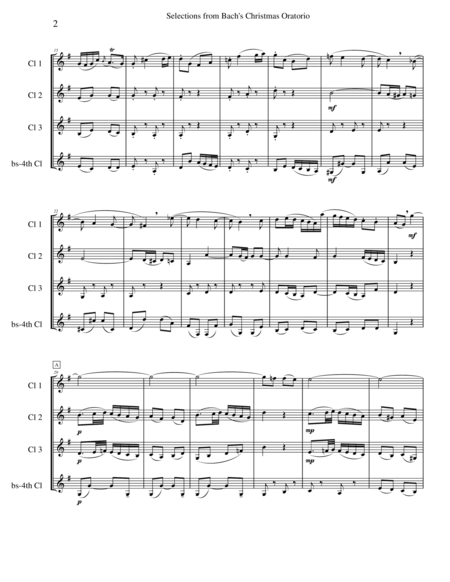 Bachs Christmas Oratorio Selections For Clarinet Quartet Page 2