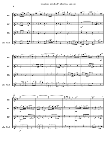 Bachs Christmas Oratorio Selections For Flute Quartet Page 2