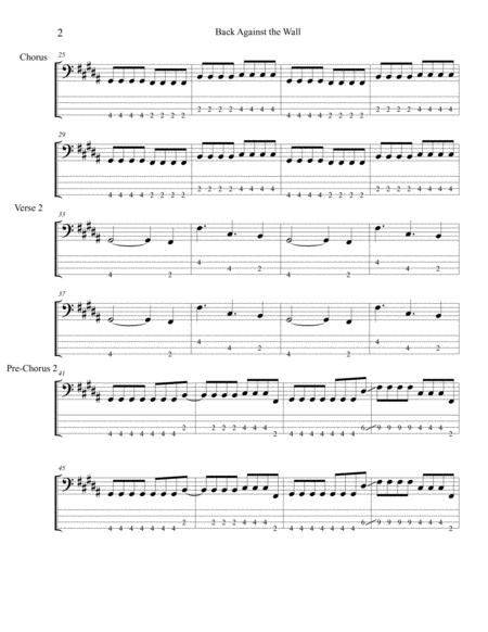 Back Against The Wall Bass Tab Page 2