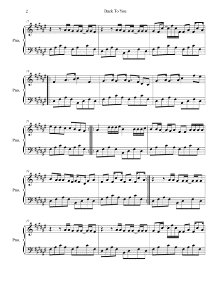 Back To You Piano Solo Page 2