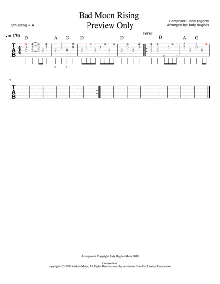 Bad Moon Rising For 5 String Banjo Page 2