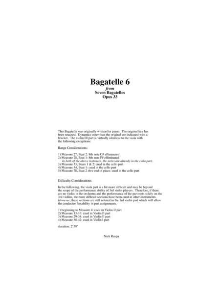 Bagatelle 6 For String Orchestra Full Set Page 2