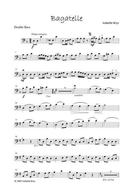 Bagatelle For Double Bass And Piano Page 2