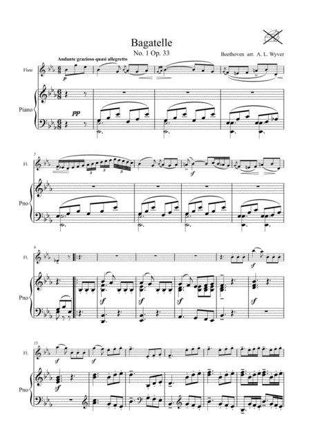 Bagatelle Op 33 No 1 Arr Flute And Piano Page 2