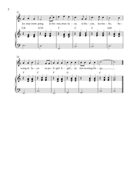 Bahay Kubo For Flute And Piano Page 2