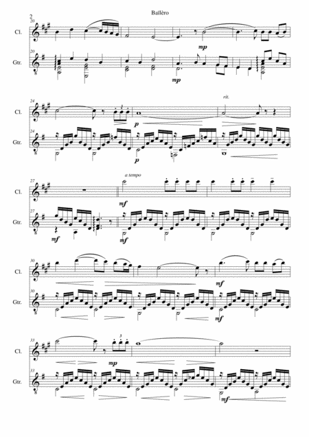 Bailero For Clarinet And Guitar Page 2