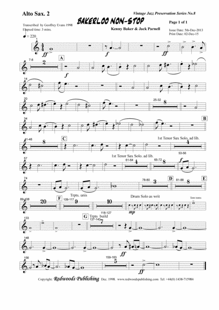 Bakerloo Non Stop Big Band Transcription Ted Heath Page 2