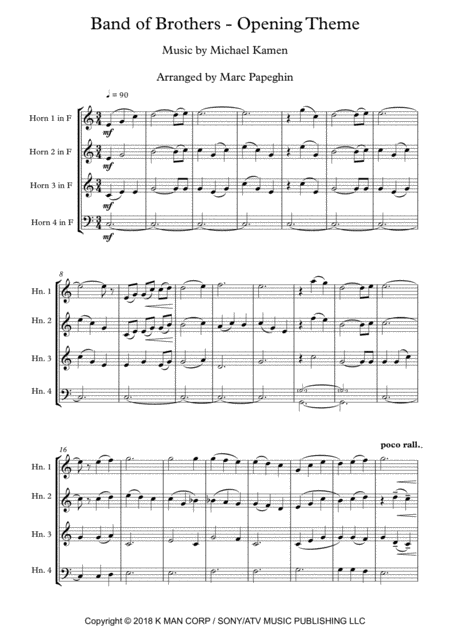 Band Of Brothers French Horn Quartet Page 2