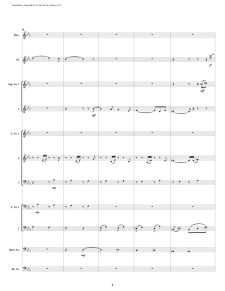 Barcarolle 12 Op 105 No 2 By Gabriel Faur Saxophone Nonet Fl Picc Page 2