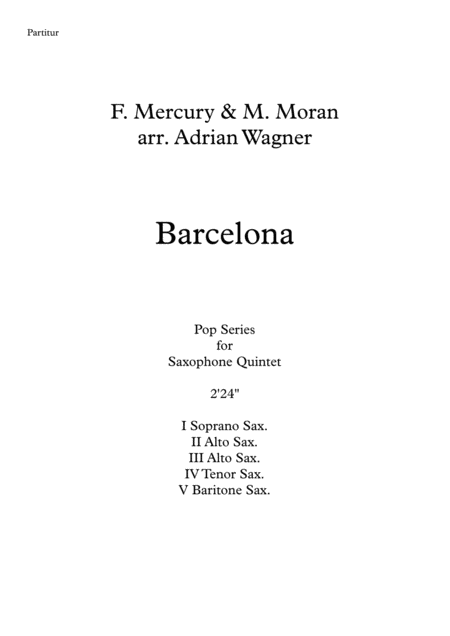 Barcelona Freddie Mercury Saxophone Quintet Arr Adrian Wagner Page 2