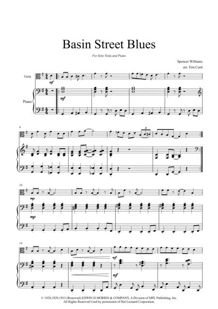 Basin Street Blues For Solo Viola And Piano Page 2