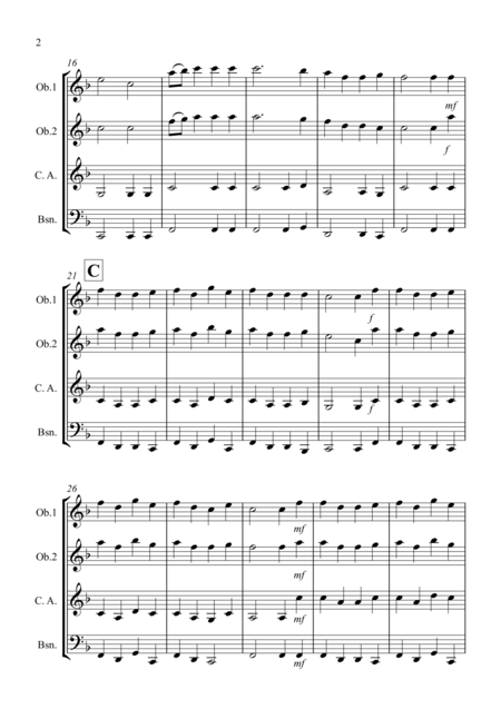 Basse Dance By Susato For Double Reed Quartet Page 2