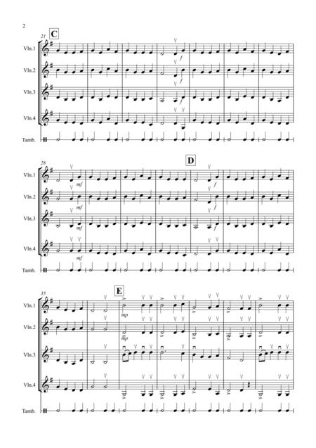 Basse Dance By Susato For Violin Quartet Page 2