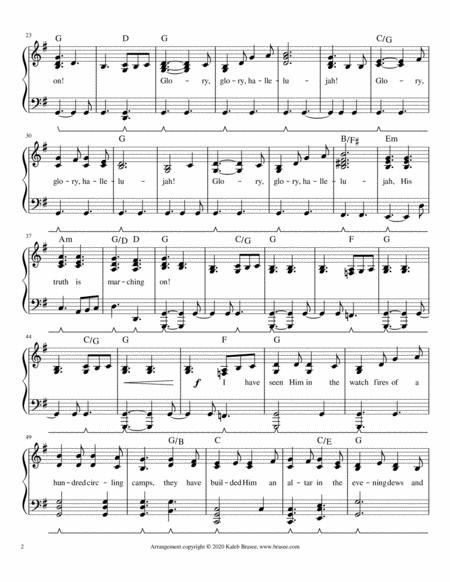 Battle Hymn Of The Republic Piano Solo With Lyrics And Chords Page 2