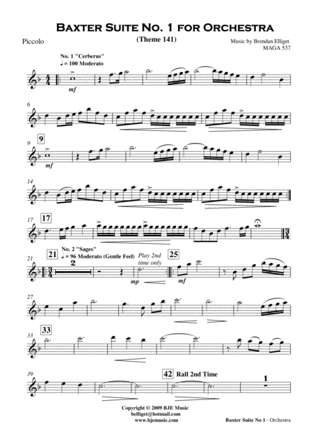 Baxter Suite No 1 Orchestra Score And Parts Pdf Page 2