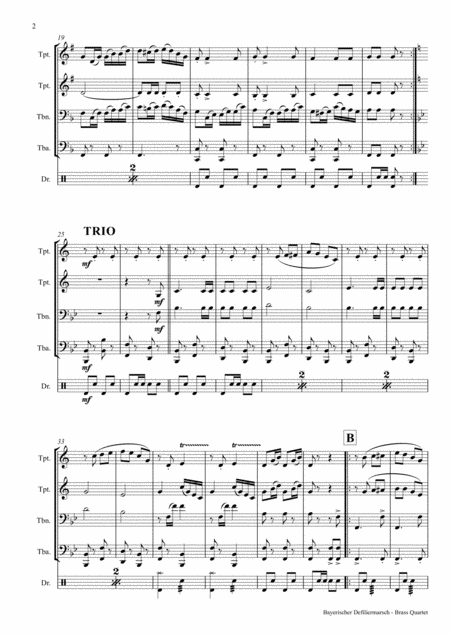 Bayerischer Defiliermarsch German March Oktoberfest Brass Quartet Page 2