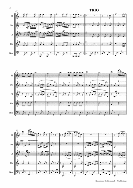 Bayerischer Defiliermarsch German March Oktoberfest Wind Quintet Page 2